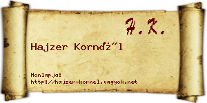 Hajzer Kornél névjegykártya
