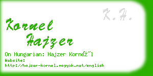 kornel hajzer business card